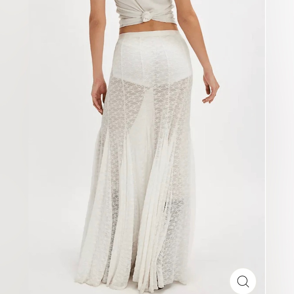 Free People White Maxi Lace Skirt